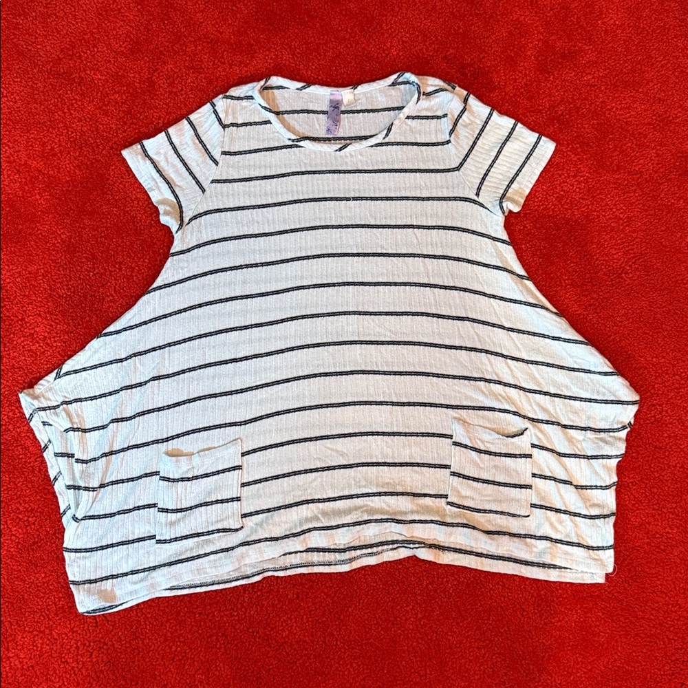 Alya Black and White Striped Top